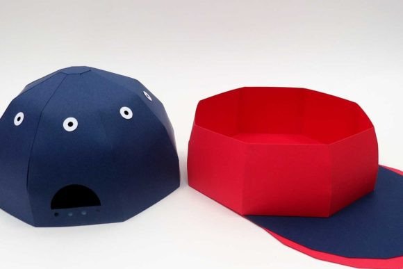 3D SVG Baseball Cap Box Template for Birthdays