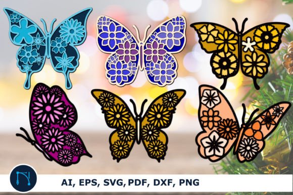 3D SVG Shapes Review: Layer Paper Cut Butterfly Bundle