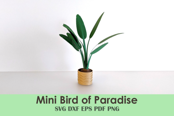 Bird of Paradise Mini Plant Template: 3D SVG Shapes