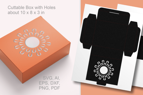 Bloom Round Window Rectangular Favor Box 3D SVG Gift Boxes