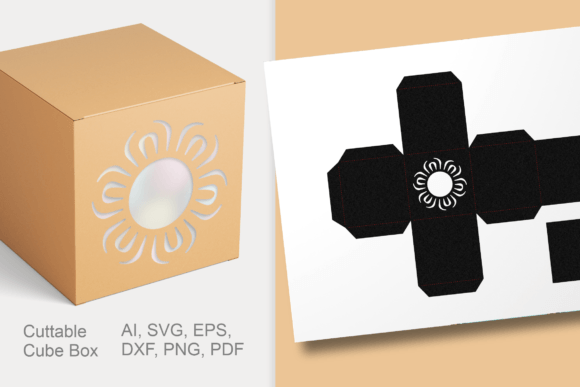 Blossom Round Window Cube Gift Box SVG: 3D SVG Review