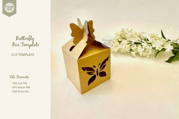 Butterfly Top Box 3D SVG: Shapes for Digital Sales