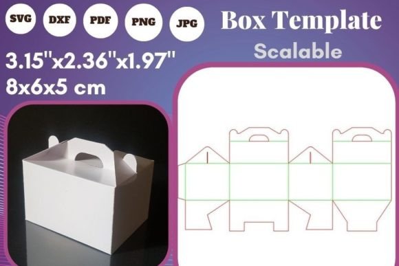 Cake Box Template: 3D SVG Shapes for Editorial Design