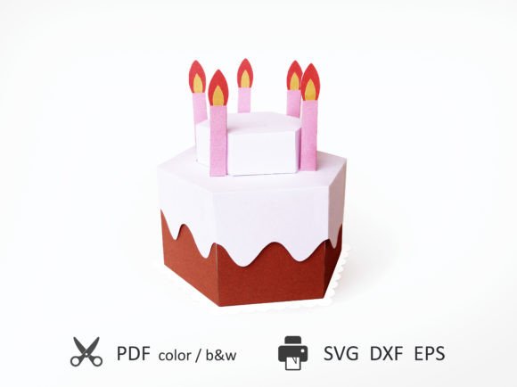 Cake Gift Box: 3D SVG Shapes for Editorial Design