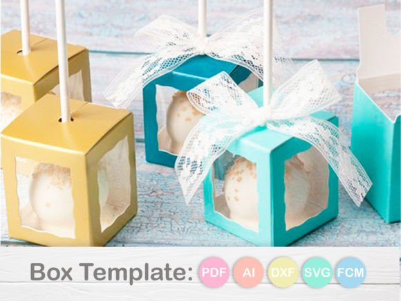 Cake Pop Box Template: 3D SVG Shapes for Editorial Design