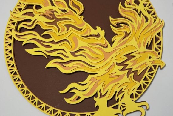 Flaming Eagle 3D SVG: Bold Animals Asset