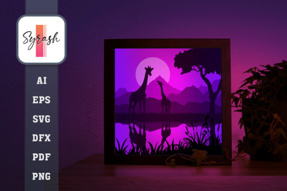 Giraffe Shadow Box Template: 3D SVG Review
