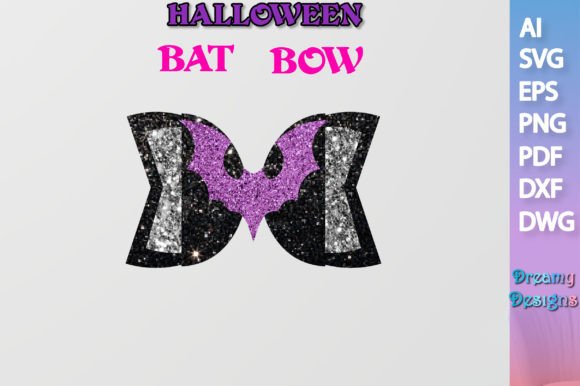 Halloween Bat Bow 2: 3D SVG Shapes for Editorial Design
