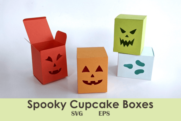 Halloween Cupcake Box Luminary Bundle: 3D SVG Shapes