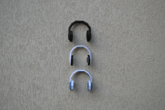 Headphones Paper Sculpture: 3D SVG Objects for Web