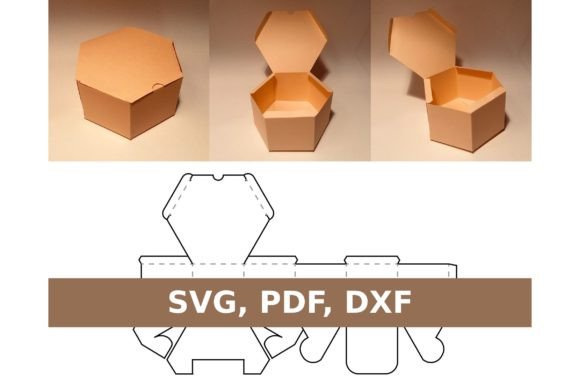 Hexagon Box Template: 3D SVG for Gift Boxes