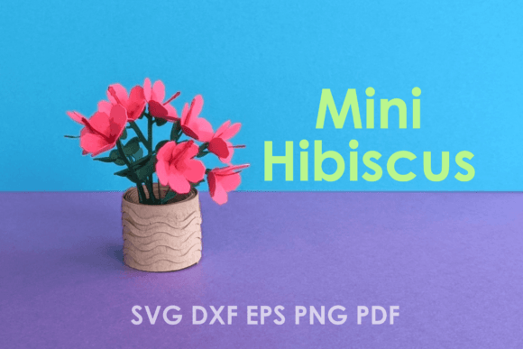 Mini Hibiscus Flower Template: 3D SVG Paper Flowers