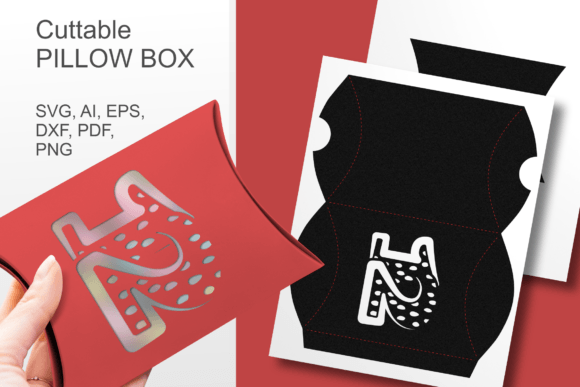 Number 12 Pillow Favor Box: 3D SVG Gift Boxes