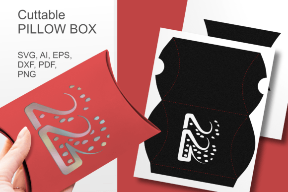 Number 22 Pillow Favor Box Template SVG: 3D Gift Boxes