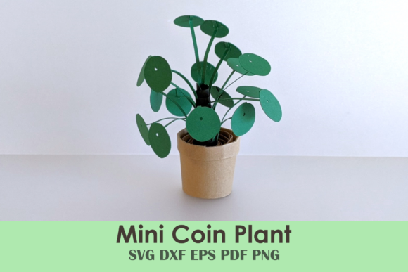 Pilea Coin Plant 3D SVG for Paper Flowers Branding