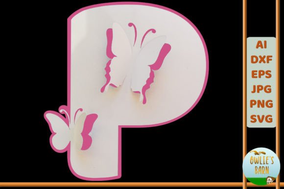 Popup Butterfly Monogram P: 3D SVG Shapes Review