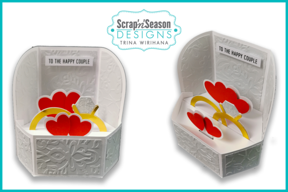Popup Stage Card 3D SVG for Wedding Gift Boxes