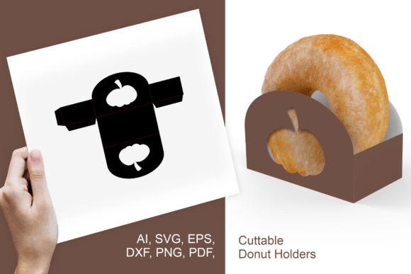 Pumpkin Cuttable Donut Holder Template: 3D SVG Shapes