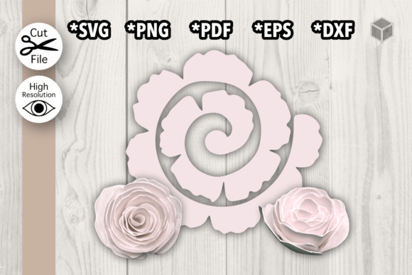 Rose Flower Roll Up: 3D SVG for Paper Flowers