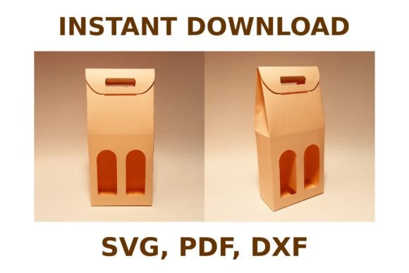 Wine Bottle Bag Template: 3D SVG Shapes for Editorial